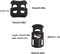 20 Pcs Plastic Cord Locks kit Elastic Bungee Nylon Shock Cord 1/8" 50 ft Lengths, DaKuan 10 Pcs Sing-Hole, 10 pcs Double-Hole (Black) End Spring Toggle Stopper Slider with Crafting Stretch String